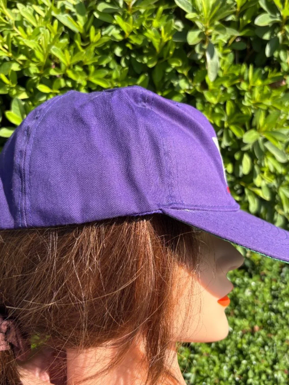 Vintage 1990 MTV Music Television Hat Purple Leather Strapback Cap Taiwan 90s